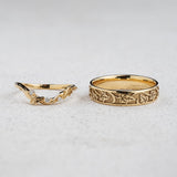Ivy Leaves Wedding Band Set for a Nature-Loving Couple - Eden Garden Jewelry™