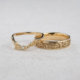 Ivy Leaves Wedding Band Set for a Nature-Loving Couple - Eden Garden Jewelry™
