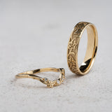 Ivy Leaves Wedding Band Set for a Nature-Loving Couple - Eden Garden Jewelry™