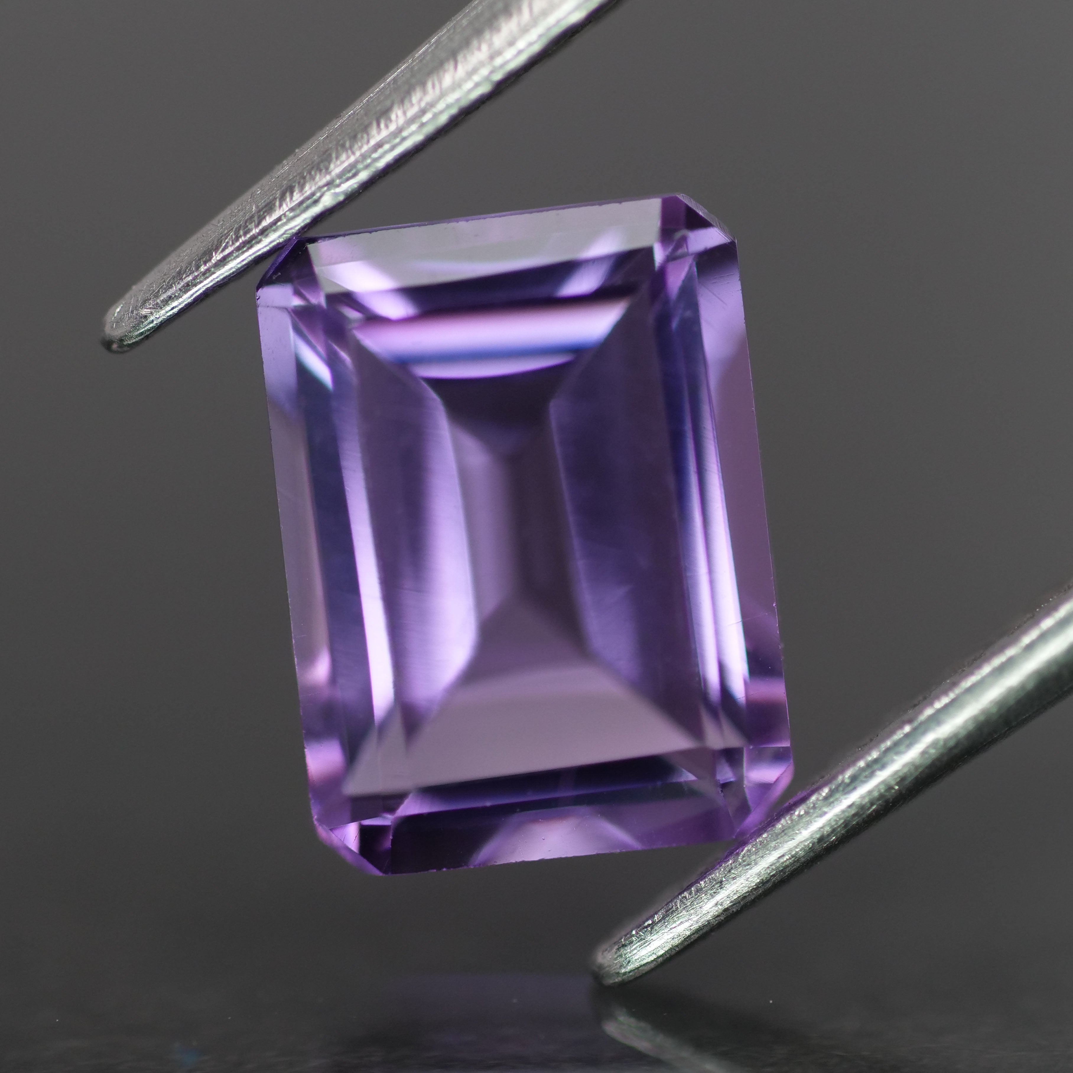 Amethyst | natural, emerald-cut, purple, 8x6mm, 1.1ct, Brasil - Eden Garden Jewelry™