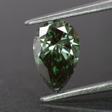 Lab grown diamond | IGI certified | pear-cut, 9x5.5mm, Fancy vivid green color, VS1, 1ct