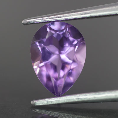 Amethyst | natural, pear-cut, purple, 8x6mm, 1ct, Brasil - Eden Garden Jewelry™