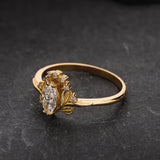 READY TO SHIP: Iris unique engagement ring in 14K yellow gold, AVAILABLE RING SIZES: 5.5 - 8.5 US