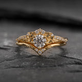 Lab grown diamond engagement ring set / Amelia