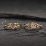 Lab grown diamond engagement ring set / Amelia