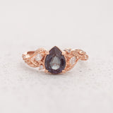Lab alexandrite rose gold engagement ring, nature inspired proposal ring / Patricia - Eden Garden Jewelry™