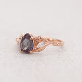Lab alexandrite rose gold engagement ring, nature inspired proposal ring / Patricia - Eden Garden Jewelry™