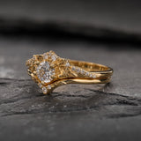 READY TO SHIP: Amelia bridal ring set with lab-grown diamond, 14K yellow gold, AVAILABLE RING SIZES: 5.5 - 8.5 US