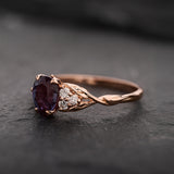 Leafy Engagement Ring with Color-changing Alexandrite / Gloria