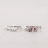 Leafy Bridal Set with Morganite & (Natural) Paraiba Tourmalines Ring / Patricia - Eden Garden Jewelry™