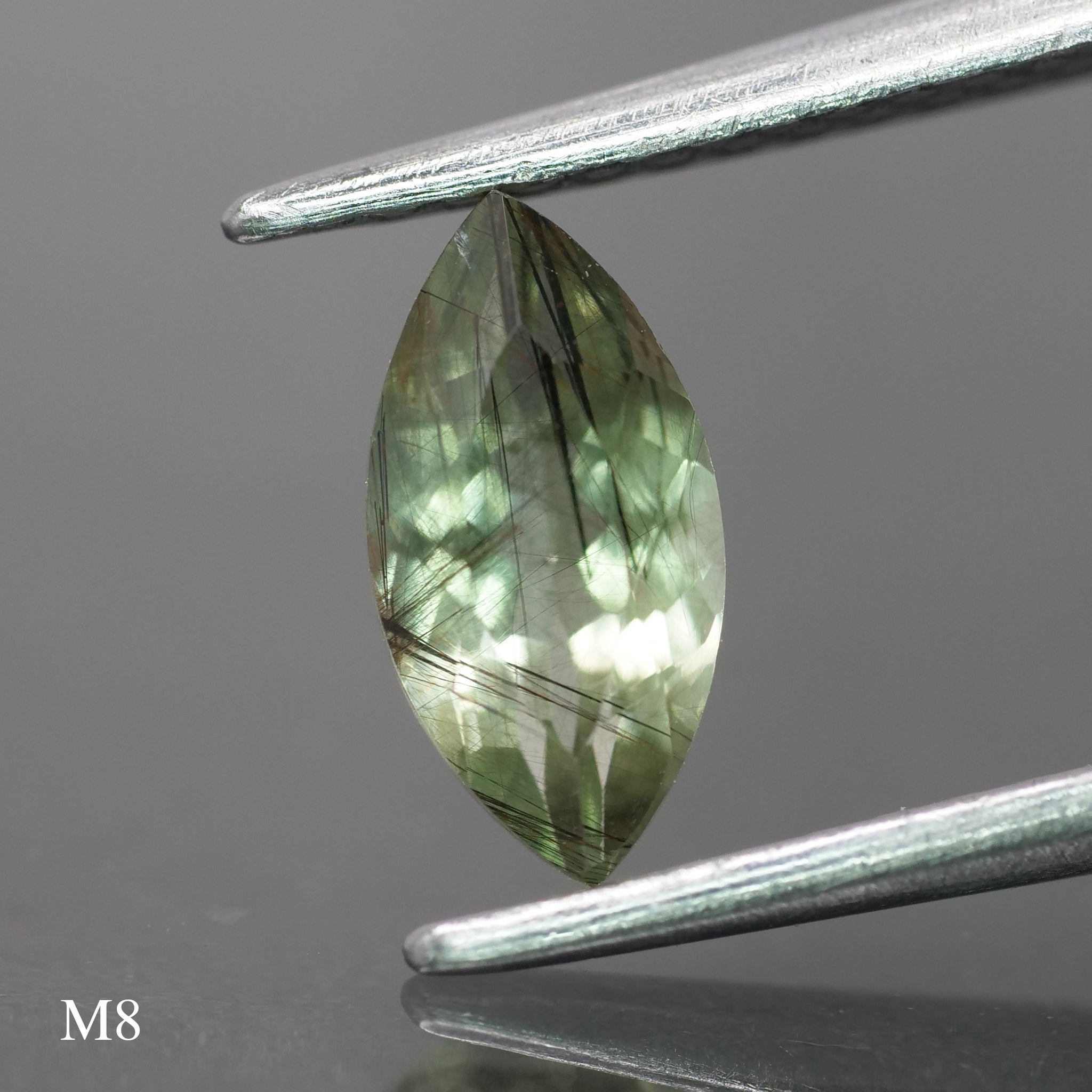 Rutile Peridot | natural, marquise cut 8x4mm, 0.5 ct - choose yours