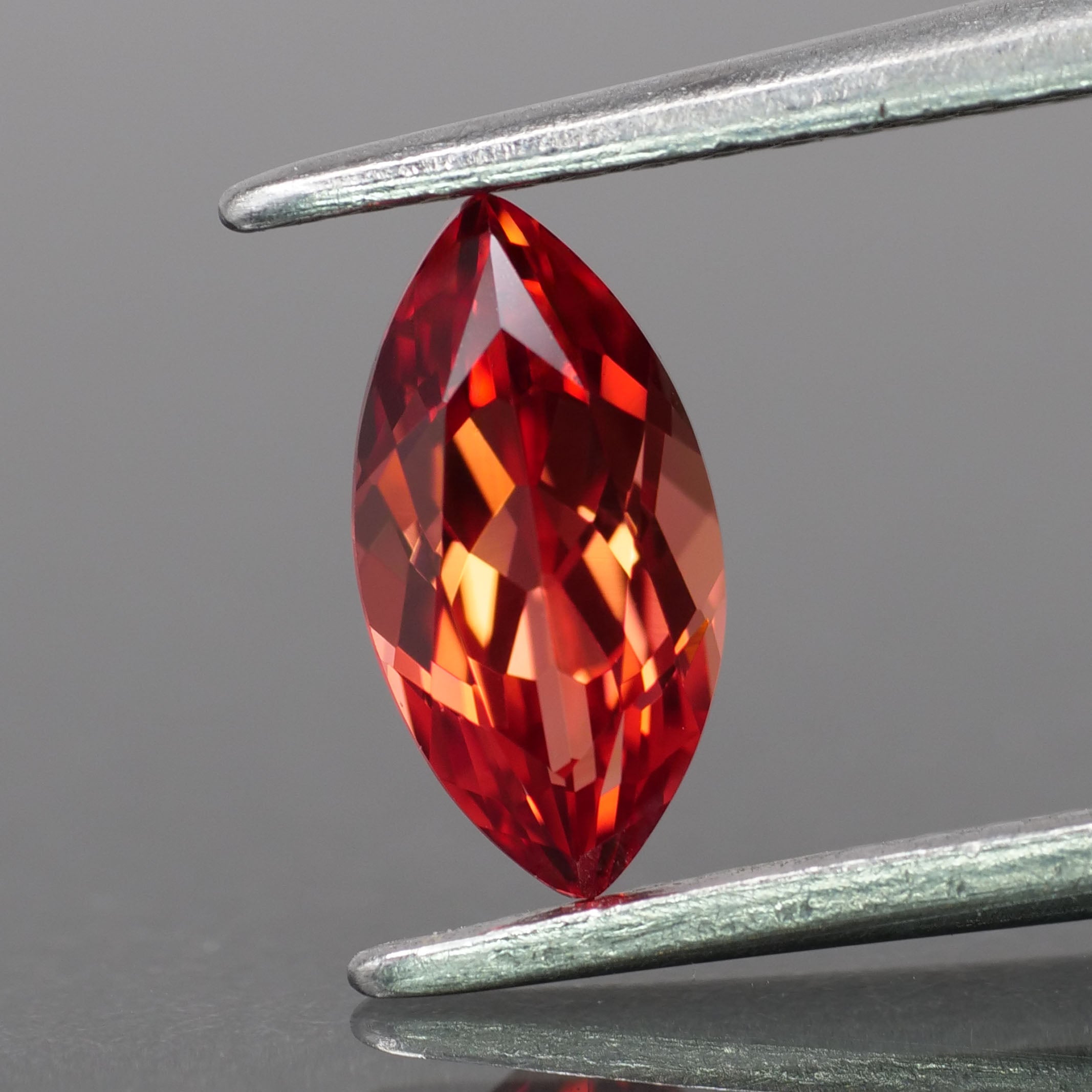 Sapphire | lab-grown, red padparadscha color, marquise-cut, 8x4mm, 0.7ct - Eden Garden Jewelry™