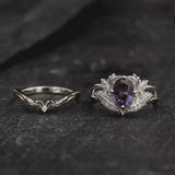 Magnificent Bridal Set with Color-Changing Alexandrite & Matching Band / Adonis - Eden Garden Jewelry™