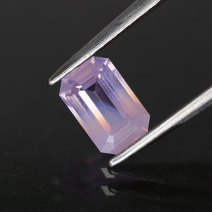 Sapphire opalescent | natural purplish pink, emerald cut 6.6x4.3mm, VS *0.9ct - Eden Garden Jewelry™