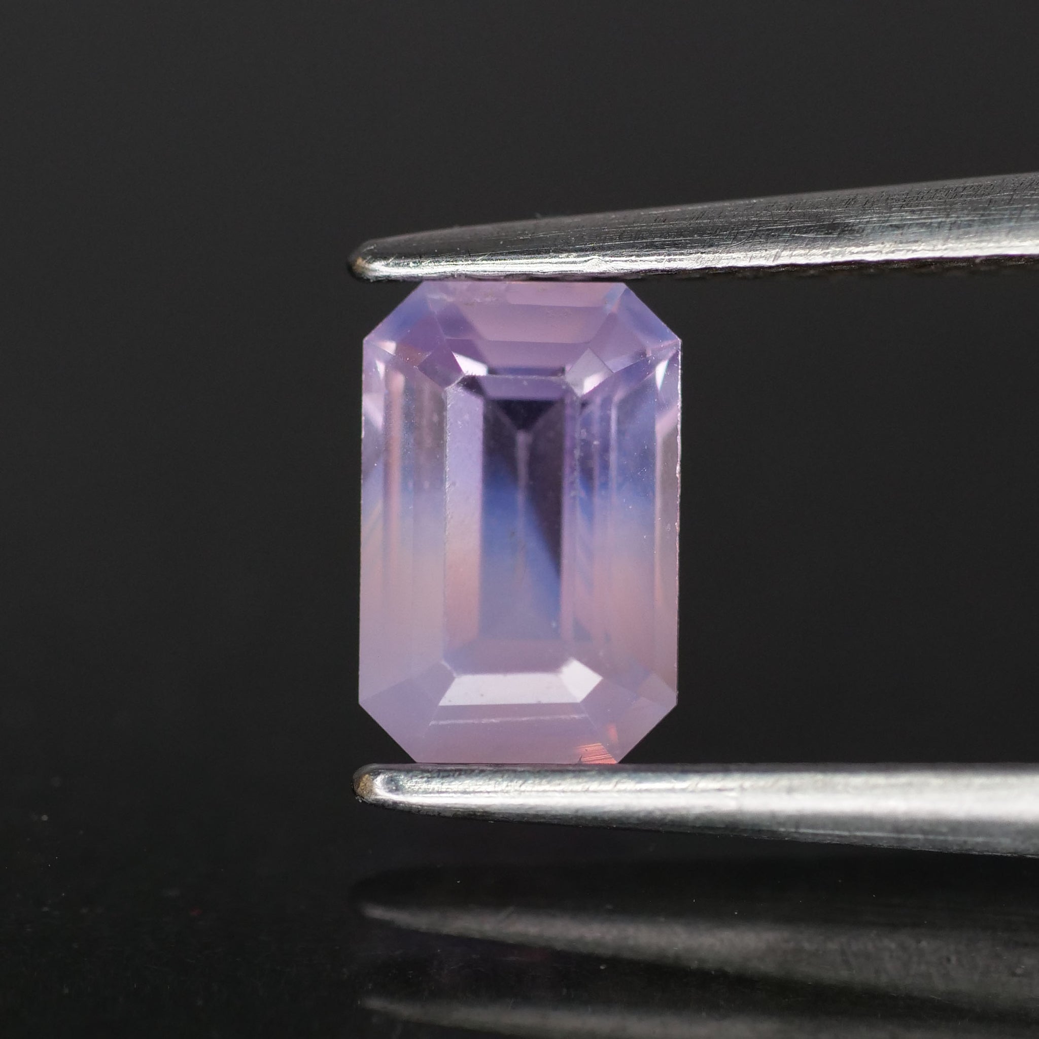 Sapphire opalescent | natural purplish pink, emerald cut 6.6x4.3mm, VS *0.9ct - Eden Garden Jewelry™