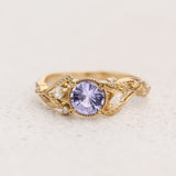Natural Lavender Sapphire Engagement Ring with Accent Diamonds / Patricia