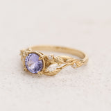 Natural Lavender Sapphire Engagement Ring with Accent Diamonds / Patricia
