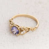 Natural Lavender Sapphire Engagement Ring with Accent Diamonds / Patricia