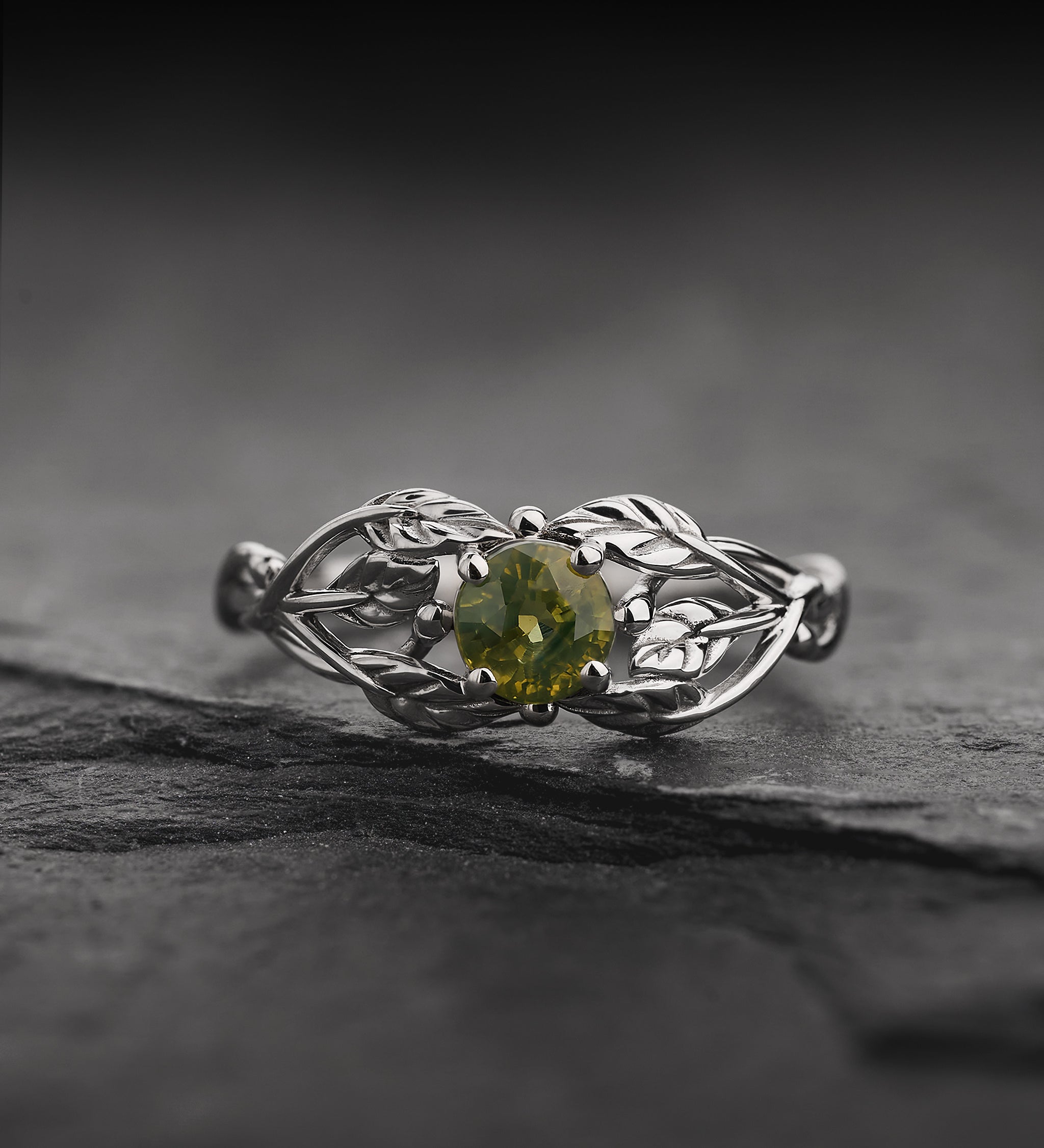 Natural Opalescent Sapphire Engagement Ring / Tilia, 5mm - Eden Garden Jewelry™