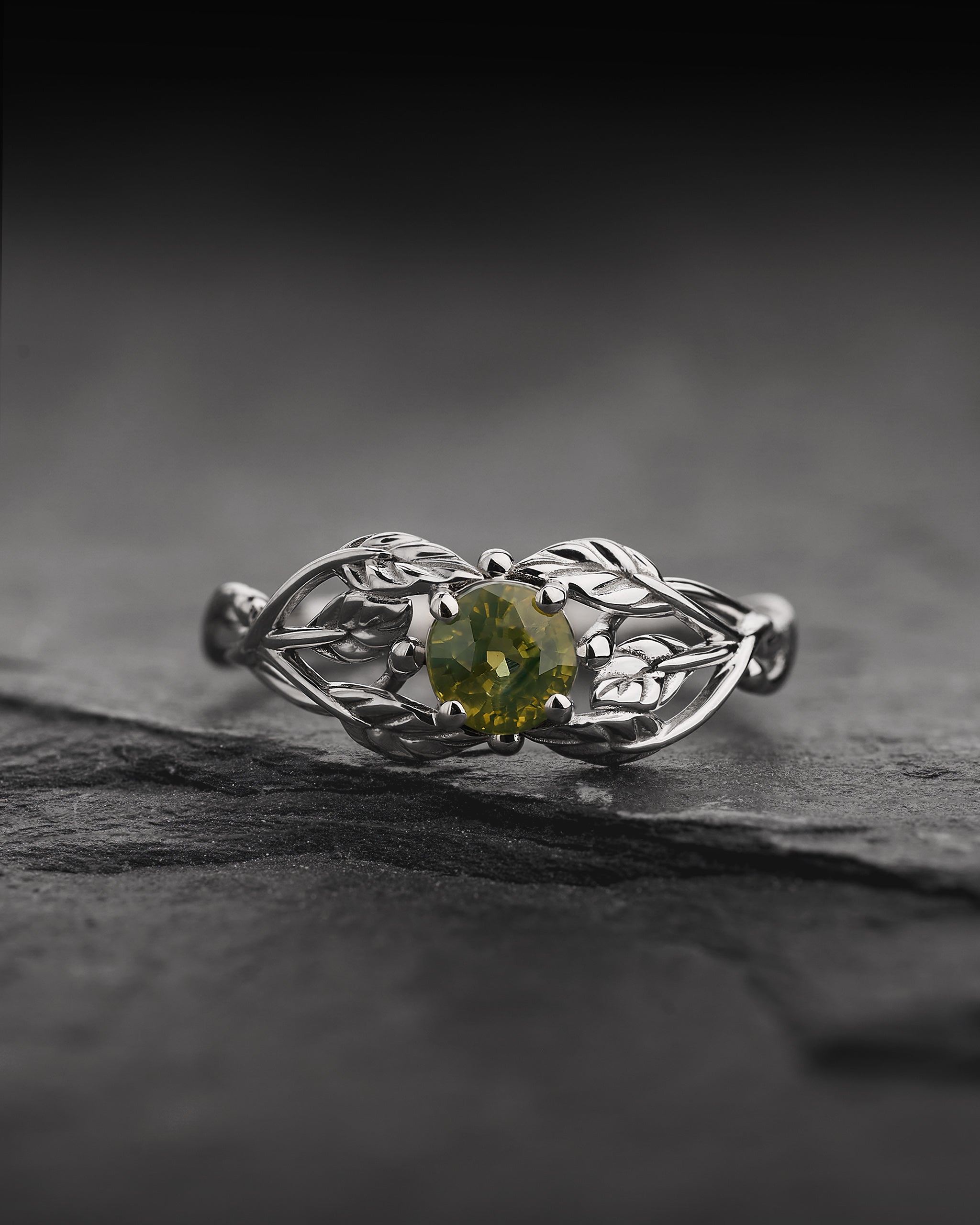 Natural Opalescent Sapphire Engagement Ring / Tilia, 5mm - Eden Garden Jewelry™