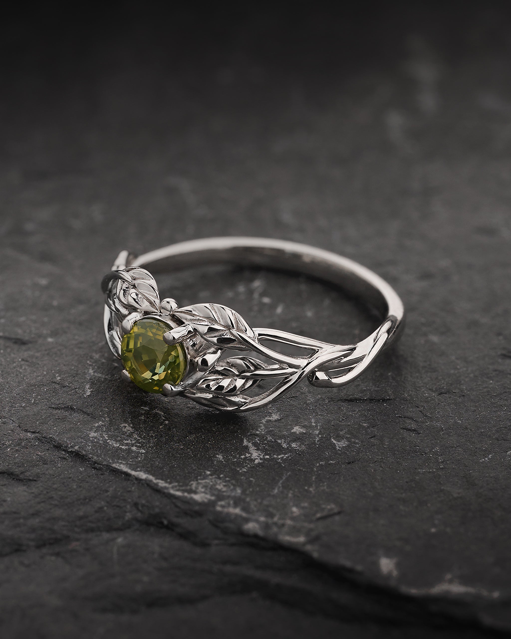 Natural Opalescent Sapphire Engagement Ring / Tilia, 5mm - Eden Garden Jewelry™