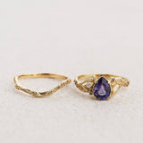 Natural Purple Sapphire Bridal Set with Accent Diamonds & Pink Sapphires / Patricia