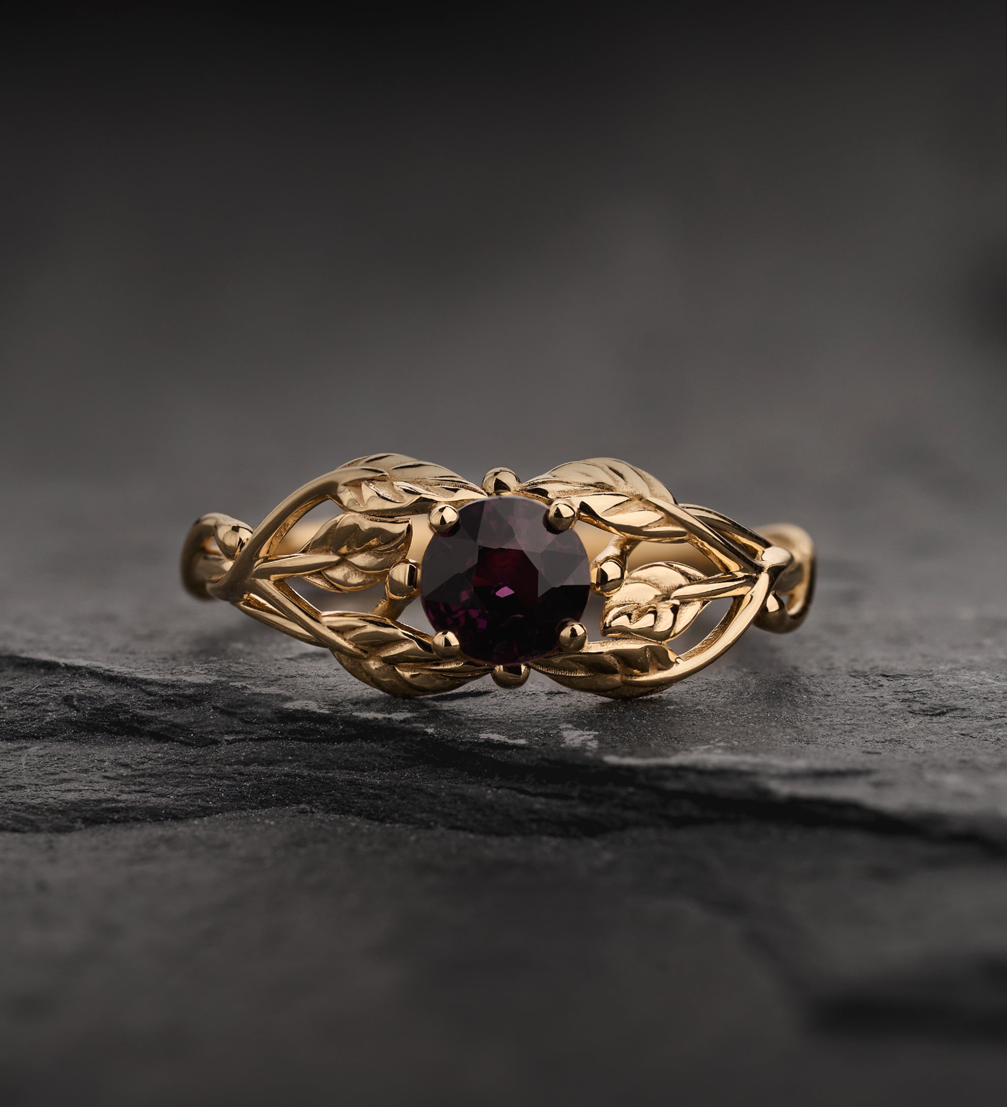 Natural Redish Brown Sapphire Engagement Ring / Tilia, 5mm - Eden Garden Jewelry™