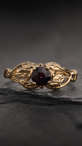 Natural Redish Brown Sapphire Engagement Ring / Tilia, 5mm - Eden Garden Jewelry™