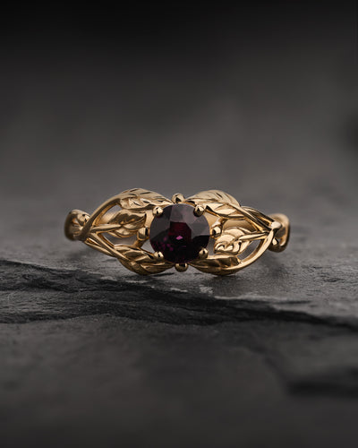 Natural Redish Brown Sapphire Engagement Ring / Tilia, 5mm - Eden Garden Jewelry™