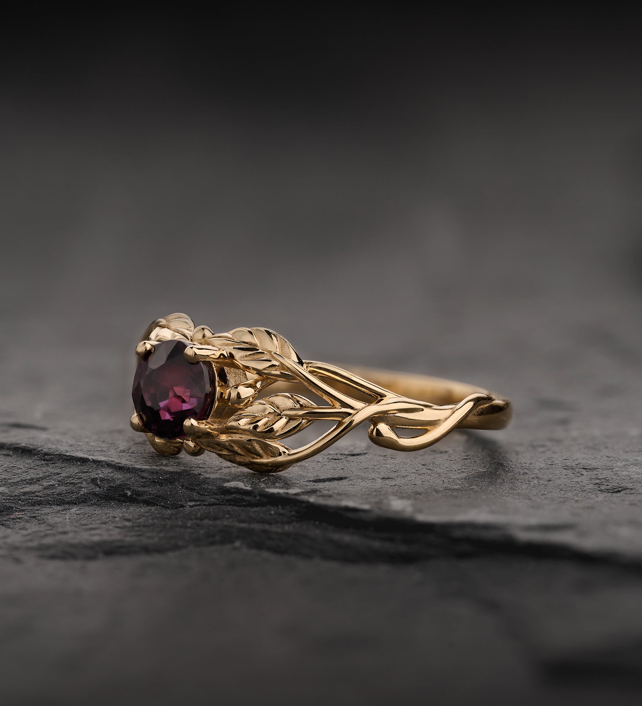 Natural Redish Brown Sapphire Engagement Ring / Tilia, 5mm - Eden Garden Jewelry™