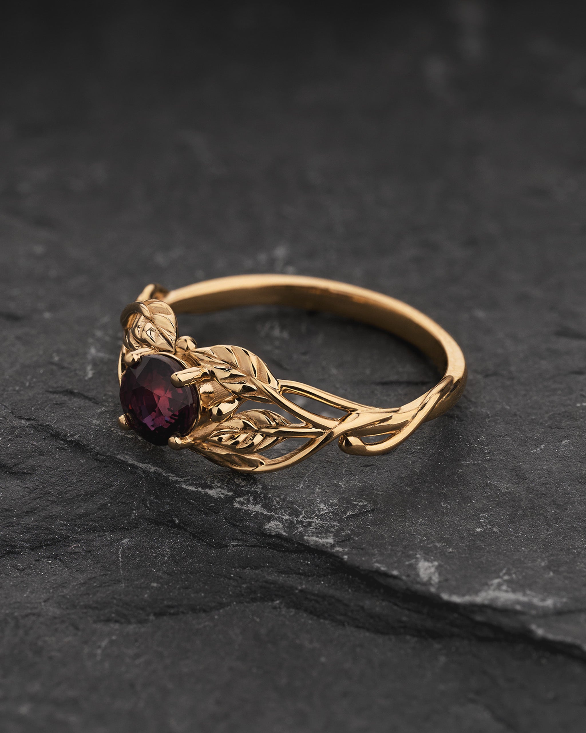 Natural Redish Brown Sapphire Engagement Ring / Tilia, 5mm - Eden Garden Jewelry™