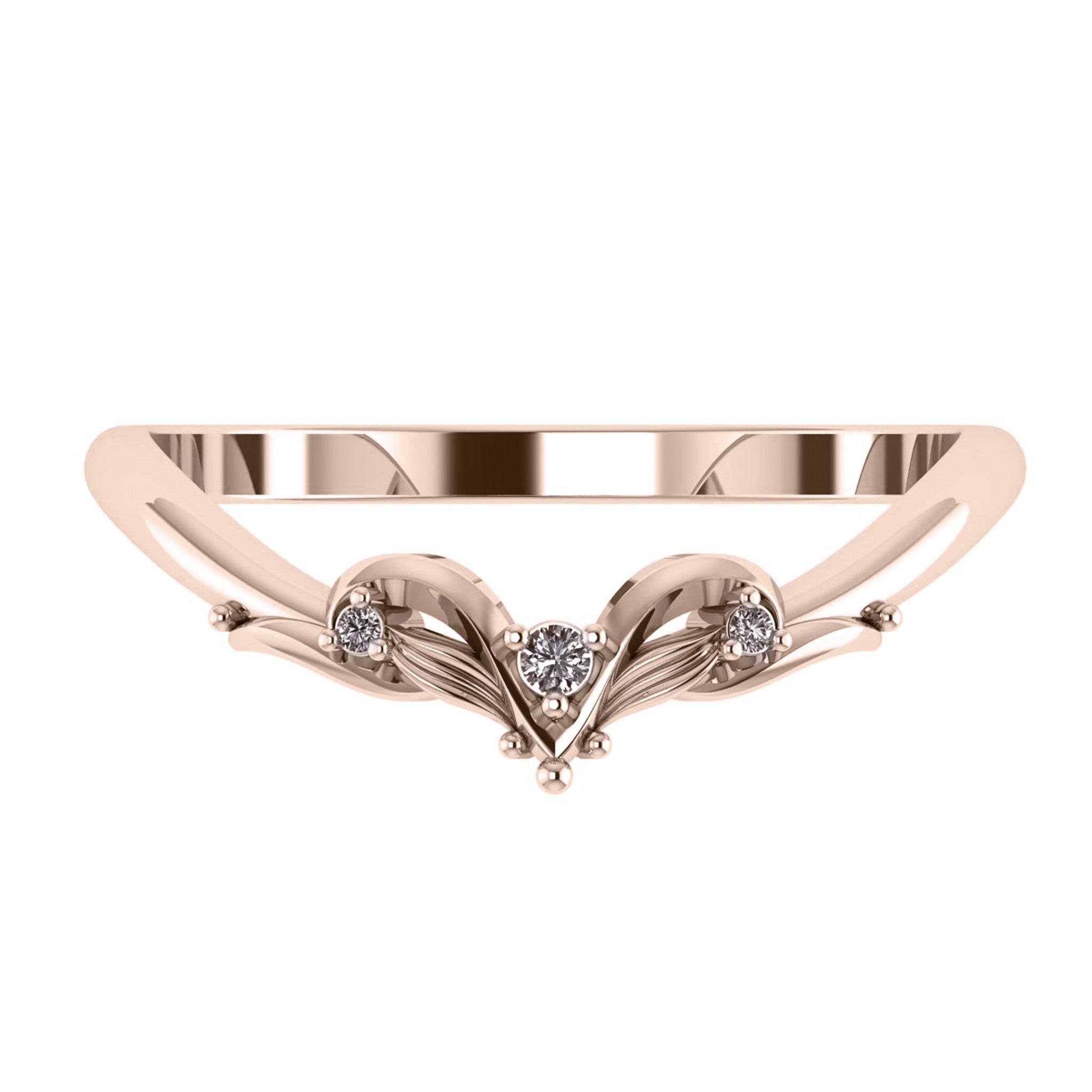 Nika | matching wedding band with 3 gemstones - Eden Garden Jewelry™