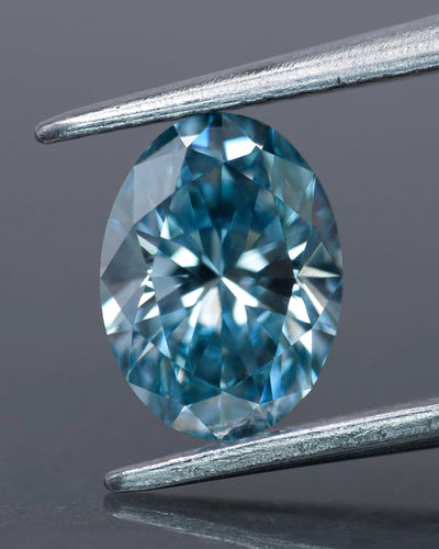 Lab grown diamond | IGI certified | oval-cut, *10x7mm, Fancy vivid blue color, VS-VVS, *2ct - Eden Garden Jewelry™