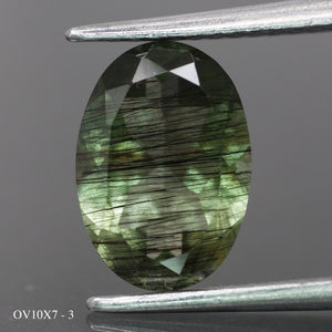 Rutile Peridot | natural, oval cut 10x7mm, 2 ct - choose yours