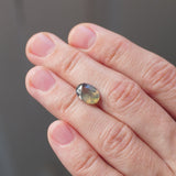Opalescent Sapphire | natural, hazy waves: yellowish green color, oval-cut, 10x7mm, *2.5ct - Eden Garden Jewelry™