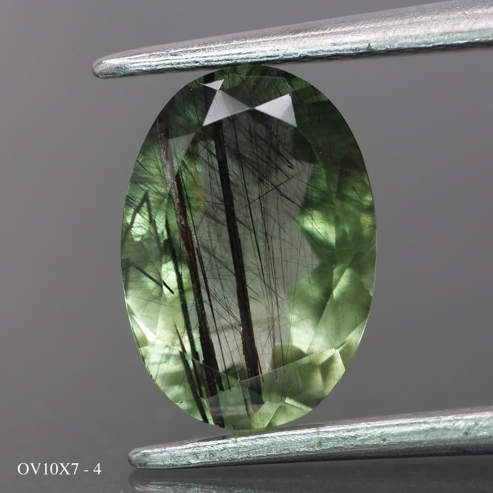 Rutile Peridot | natural, oval cut 10x7mm, 2 ct - choose yours