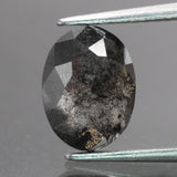 Salt & Pepper diamond | natural, oval-cut, 9.5x7mm, *1.8ct