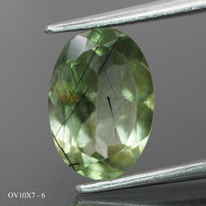 Rutile Peridot | natural, oval cut 10x7mm, 2 ct - choose yours