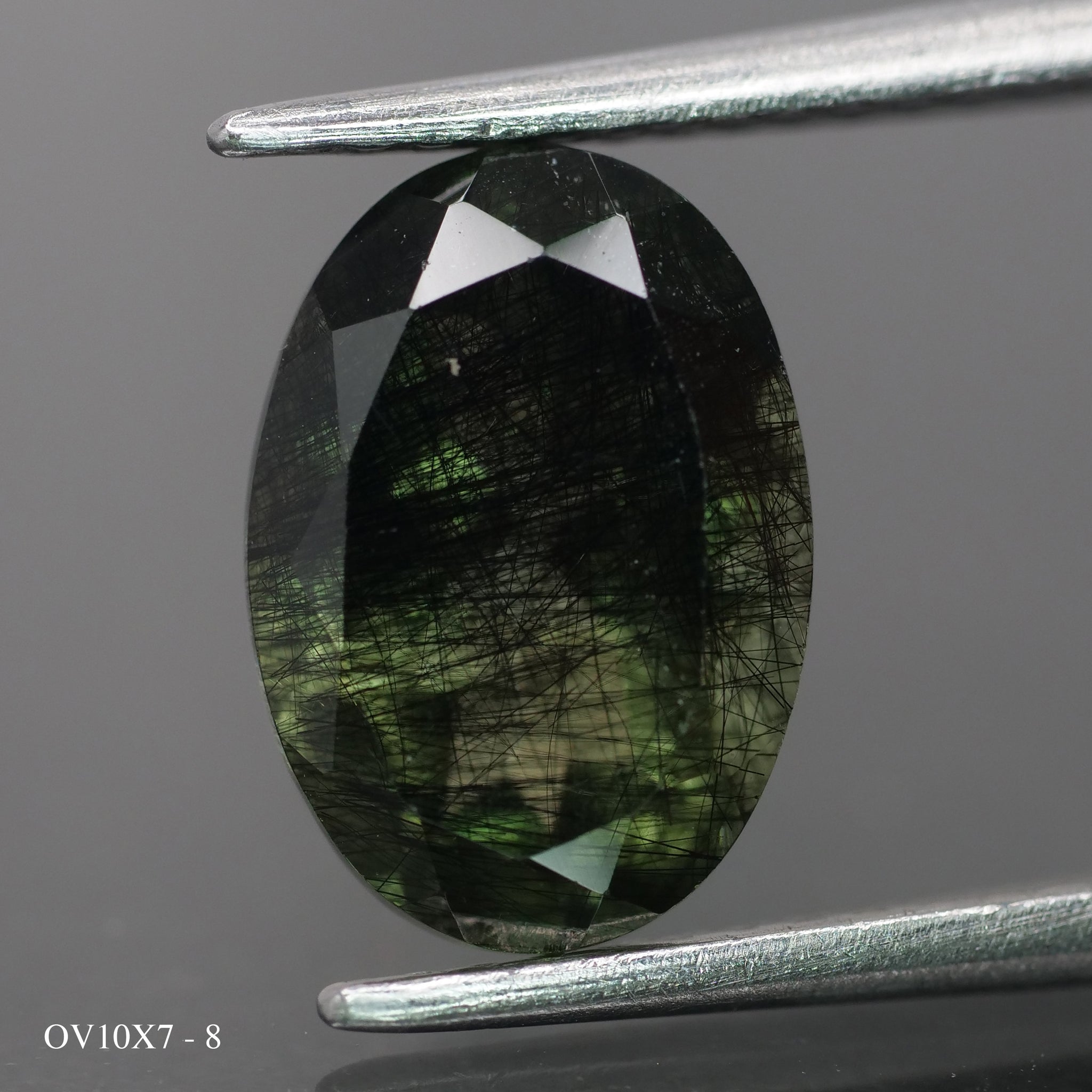 Rutile Peridot | natural, oval cut 10x7mm, 2 ct - choose yours