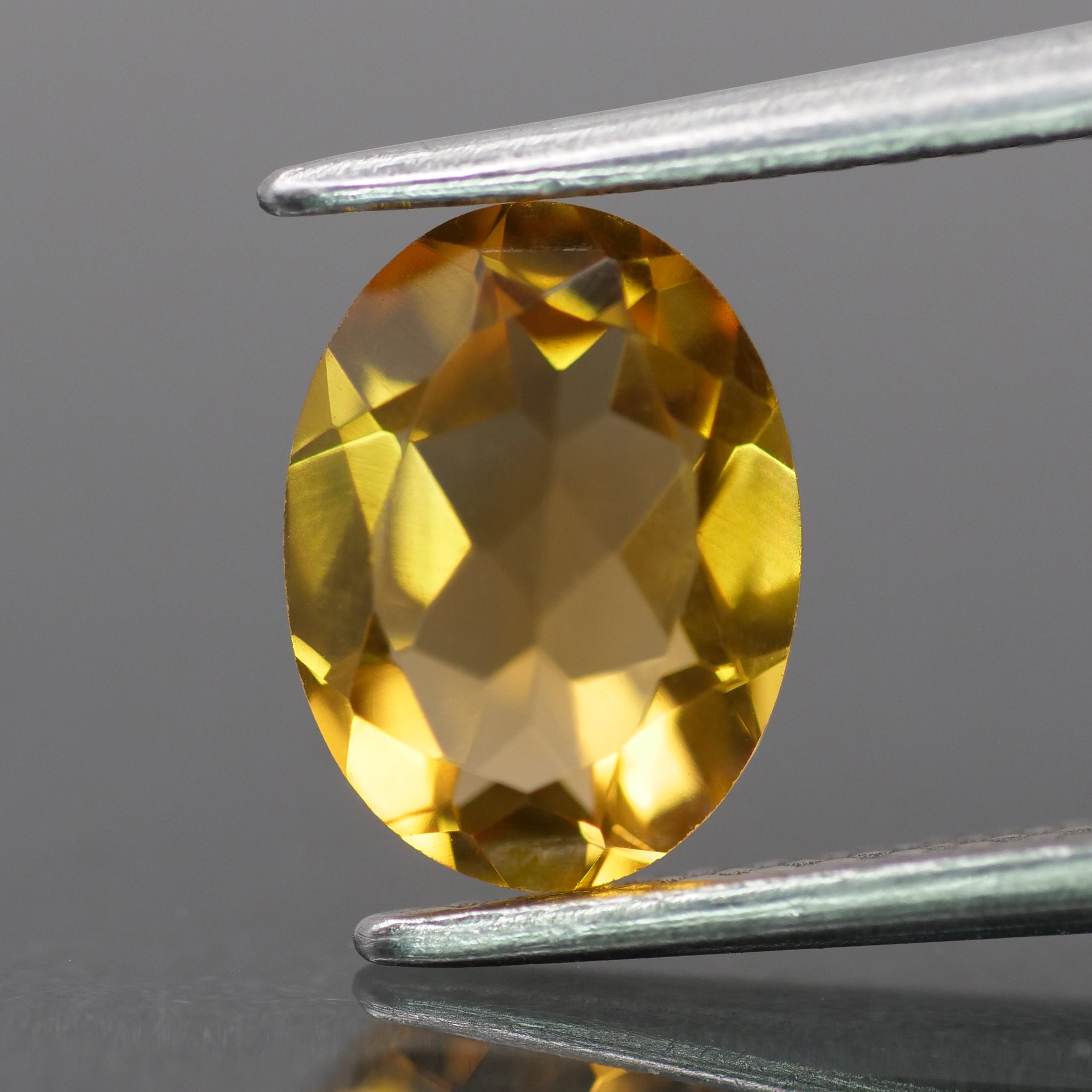 Citrine | natural, orange color, oval-cut, 8x6mm, 1.1ct