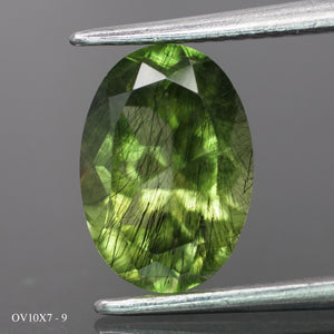 Rutile Peridot | natural, oval cut 10x7mm, 2 ct - choose yours