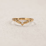 Oak Leaves Wedding Band with Three Diamonds / Royal Oak - Eden Garden Jewelry™