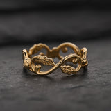 Oak leaves wedding band, ring for her / option 1