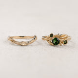 Olive Branch Bridal Set with Round Green Tourmalines / Olivia - Eden Garden Jewelry™