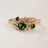 READY TO SHIP: Olivia in 14K yellow gold, natural untreated tourmalines , RING SIZE 5 - 8 US - Eden Garden Jewelry™