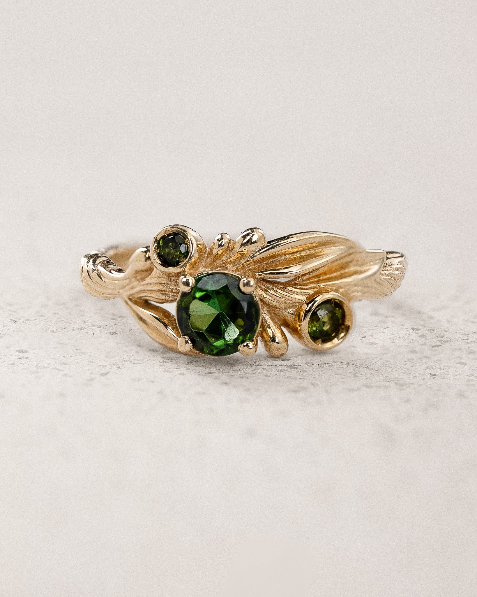 READY TO SHIP: Olivia in 14K yellow gold, natural untreated tourmalines , RING SIZE 5 - 8 US - Eden Garden Jewelry™