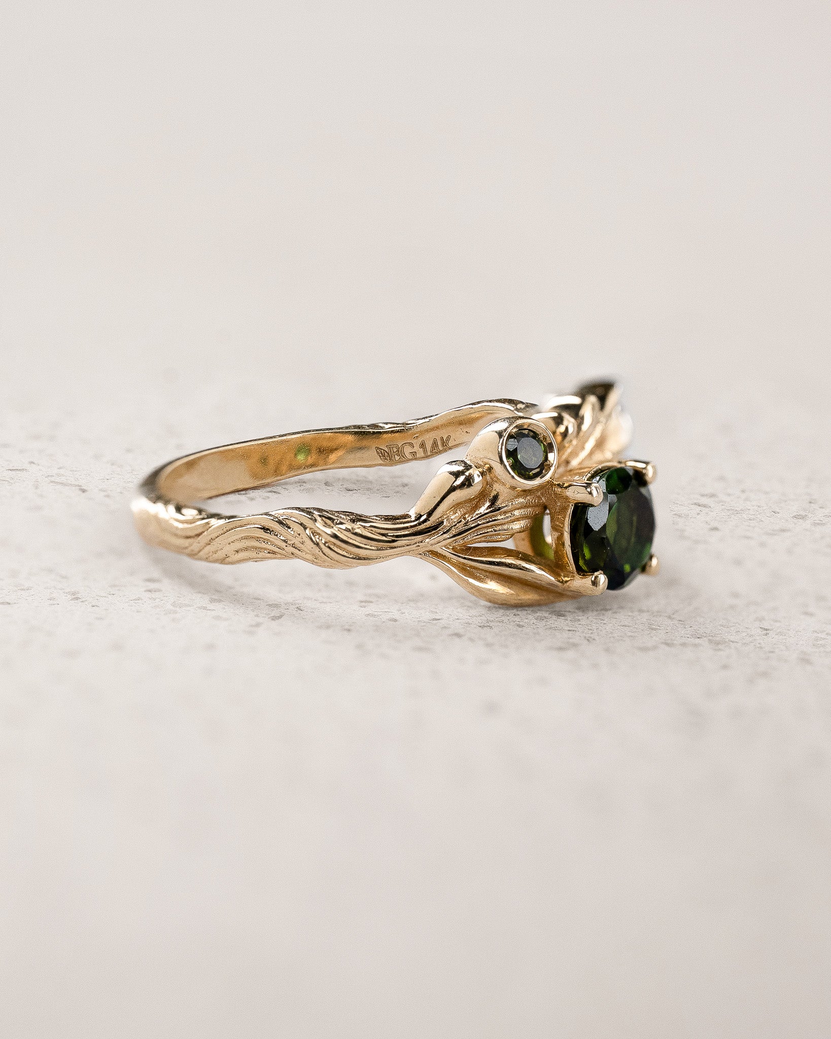 READY TO SHIP: Olivia in 14K yellow gold, natural untreated tourmalines , RING SIZE 5 - 8 US - Eden Garden Jewelry™