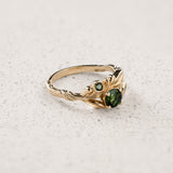READY TO SHIP: Olivia in 14K yellow gold, natural untreated tourmalines , RING SIZE 5 - 8 US - Eden Garden Jewelry™