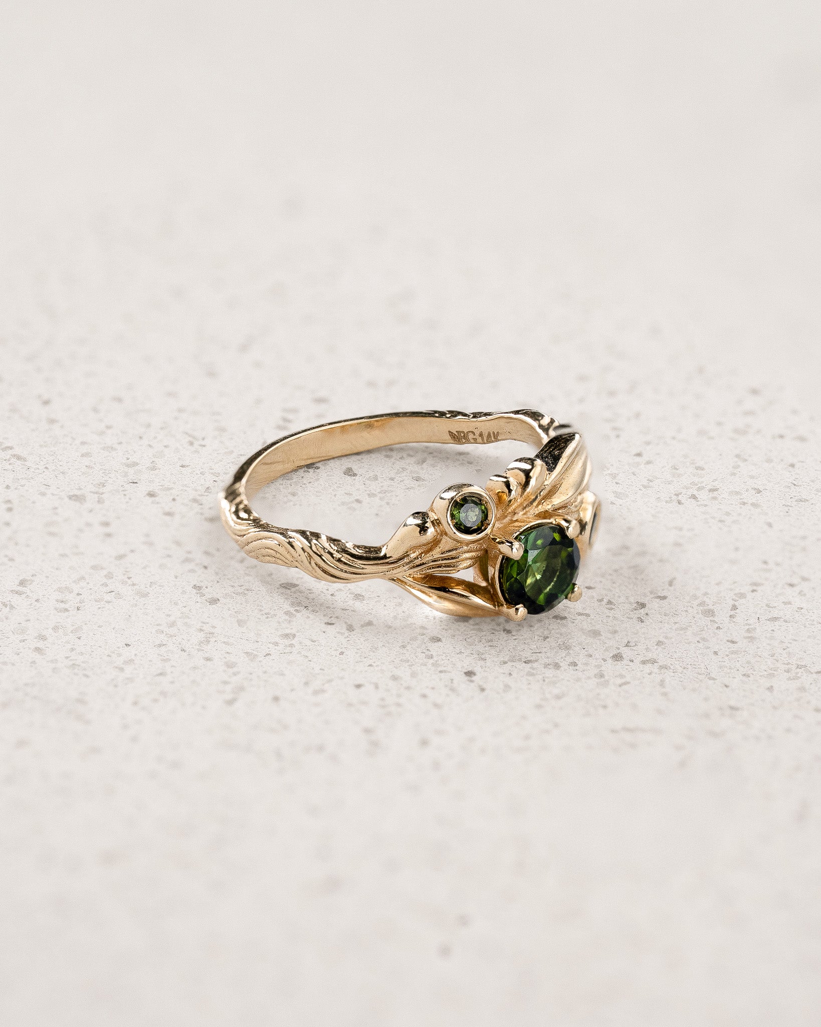READY TO SHIP: Olivia in 14K yellow gold, natural untreated tourmalines , RING SIZE 5 - 8 US - Eden Garden Jewelry™