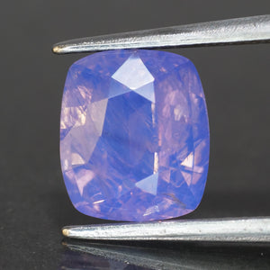 Sapphire opalescent | natural, mermaid pinkish purple, cushion cut 8.5x7.5mm, VS 2.9ct - Eden Garden Jewelry™